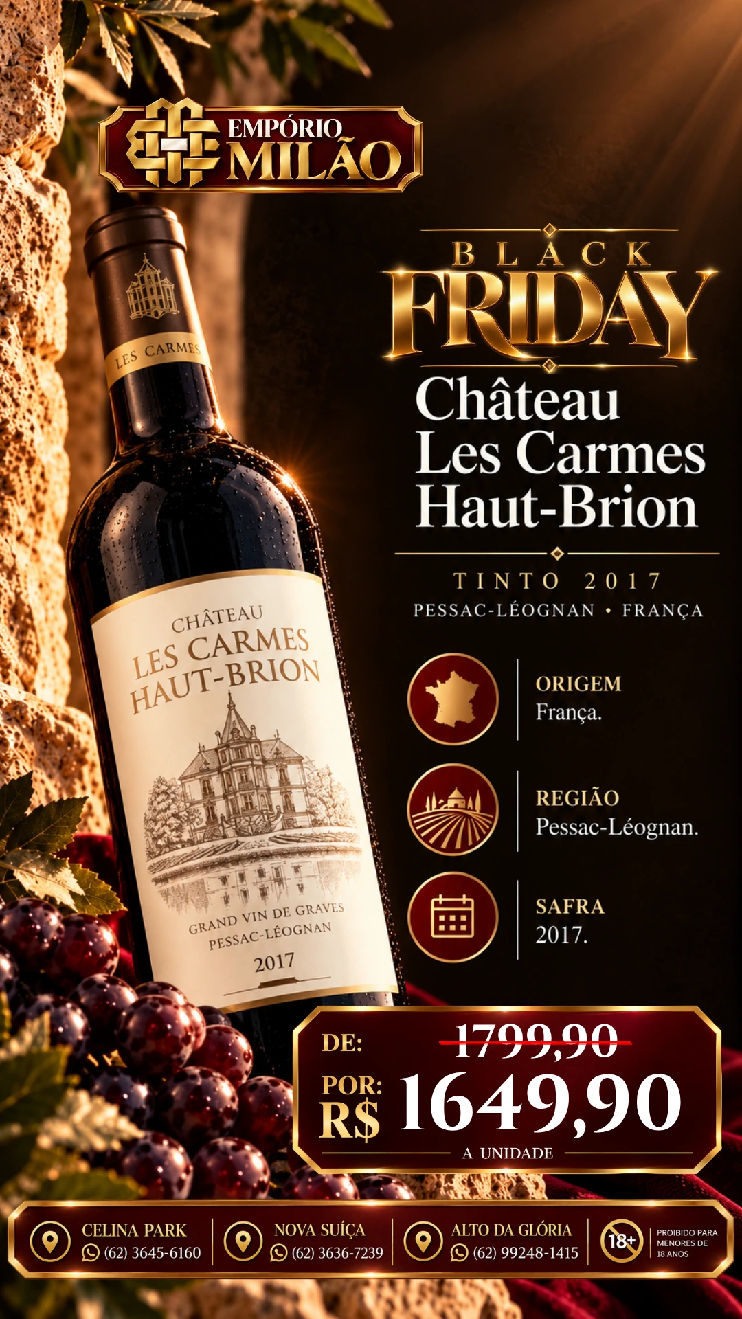 Château Les Carmes Haut-Brion 2017 — arte Black Milão